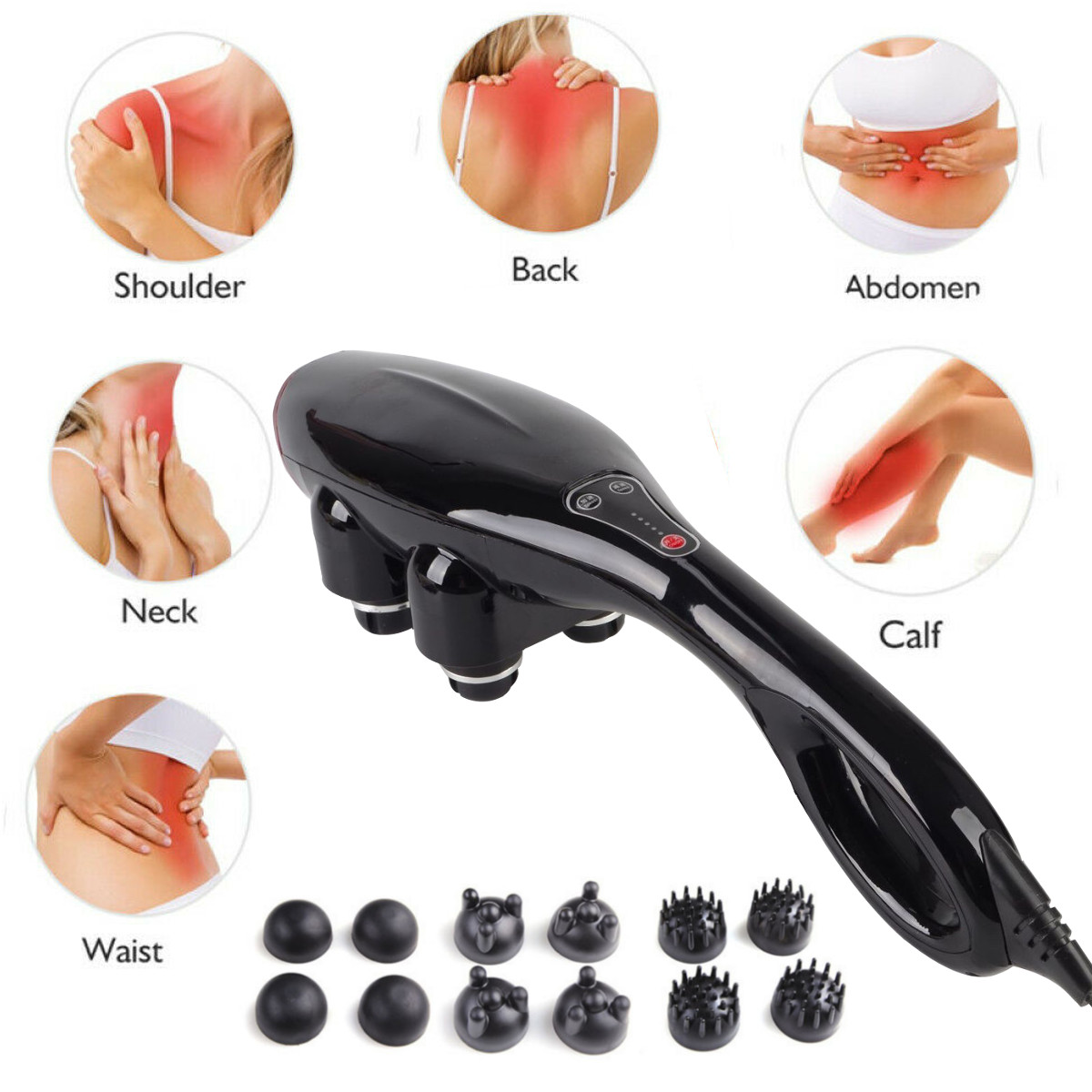 4 헤드 강력한 다기능 활발한 킹 마사지기, 목, 허리 - Scalp Massager Electric 리뷰 및 가격
